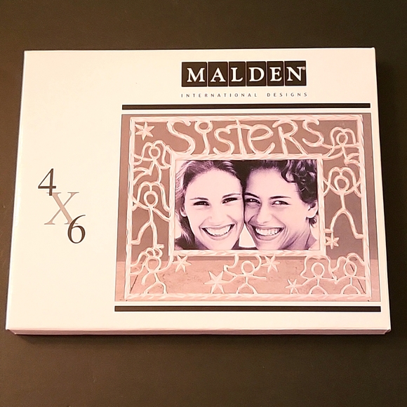 NEW Malden "Sisters" Brushed Silver-tone Photo Frame, Figures, 4" x 6" - Picture 8 of 8